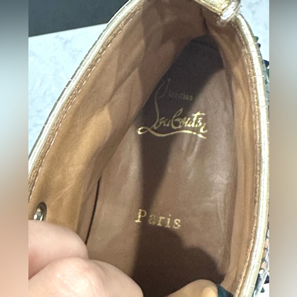 Christian Louboutin Louis Flat Python sneakers in a multi-color studded design - Picture 9 of 17